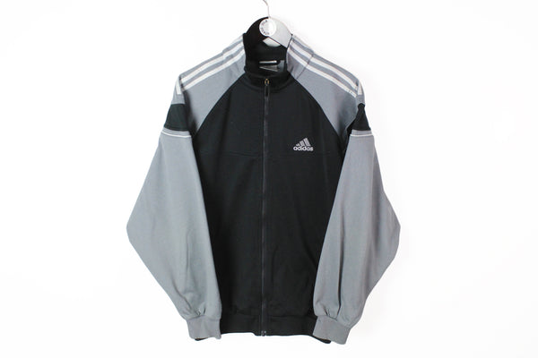 Vintage Adidas Track Jacket Small / Medium black gray 00s sport style windbreaker