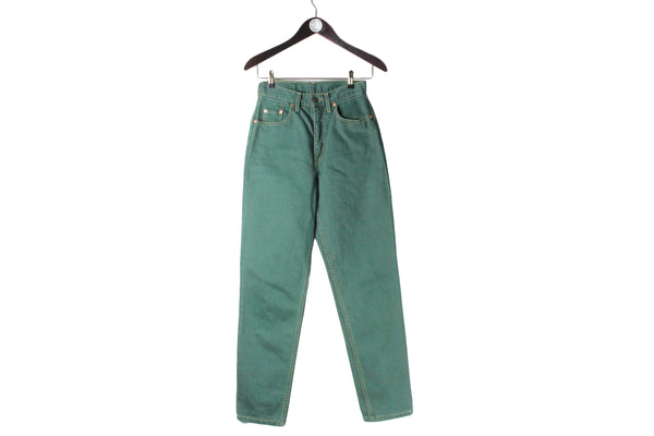 Vintage Levi's 881 Jeans W 28 L 30 green denim pants 90s retro USA style jeans trousers