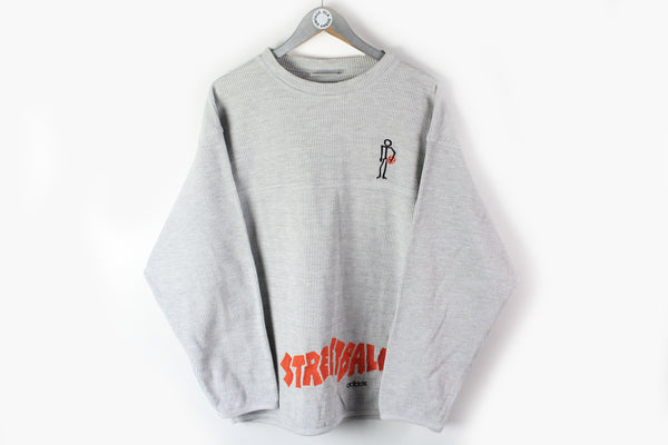 Vintage Adidas Streetball Sweatshirt Medium gray big logo 90s sport basketball jumper