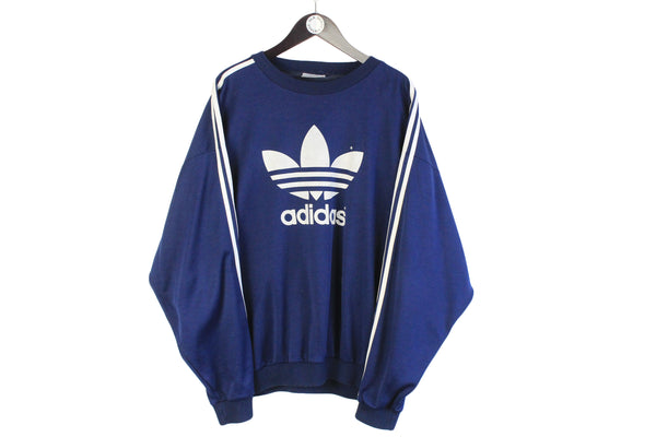 Vintage Adidas Sweatshirt XLarge / XXLarge blue big logo 90's oversize retro crewneck jumper