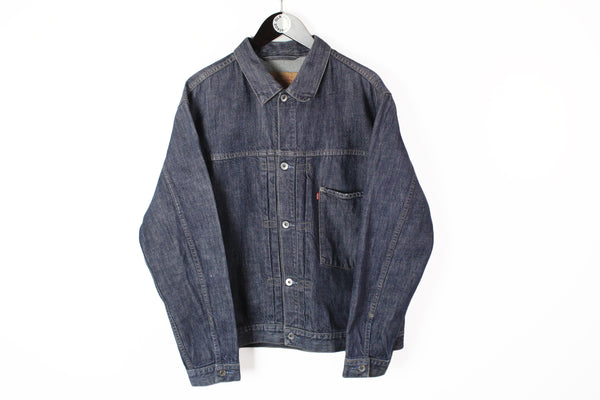 Vintage Levis Denim Jacket Large / XLarge blue 90s front pocket navy jean style button jacket