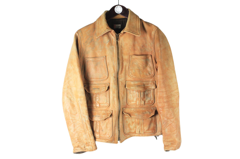 Vintage Levi's Replica 70's Leather Jacket Small brown rare retro USA big E levi coat heavy style streetwear