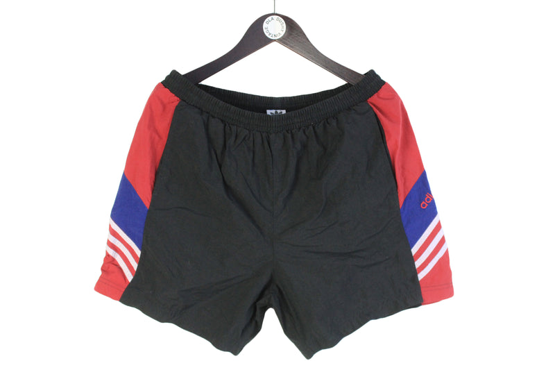 Vintage Adidas Shorts Medium / Large black red 90's summer vibe retro style 