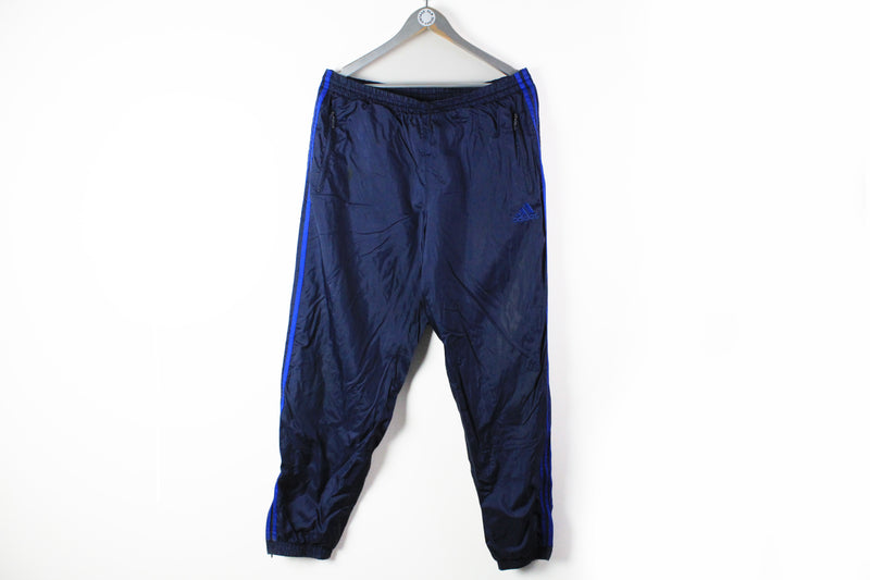 Vintage Adidas Track Pants Large navy blue 90s sport pants