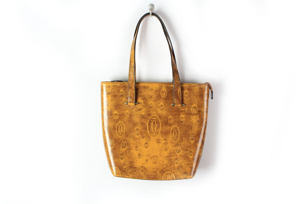 Vintage Cartier Bag monogram brown 90's retro style Paris women's bag