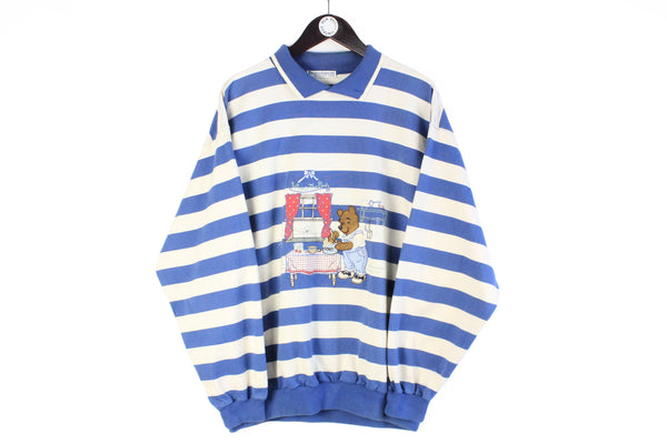 Vintage Donaldson Sweatshirt XLarge 90s striped pattern winnie the pooh big logo jumper 90s 