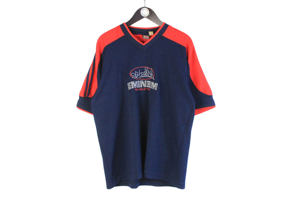 Vintage Eminem T-Shirt XLarge navy blue slim shady 90s retro collection polyester sport jersey rap hip hop style