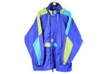 Vintage K-Way Jacket XLarge purple blue 90's multicolor raincoat retro style windbreaker