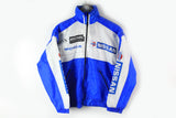 Vintage Nissan Track Jacket Small white blue big logo 90s sport jacket racing wear