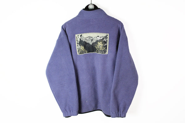 Vintage Salewa Fleece Full Zip Large purple 90s sweater outdoor jumper