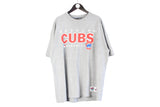Vintage Chicago Cubs Majestic T-Shirt XLarge gray big logo 90s cotton crewneck sport MLB USA baseball tee