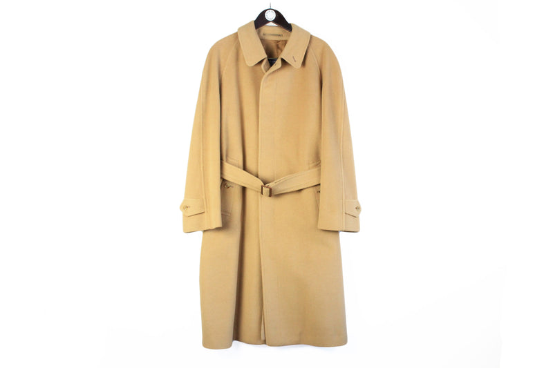 Vintage Burberrys Coat Large / XLarge brown wool 90s made in England London jacket men's luxury 