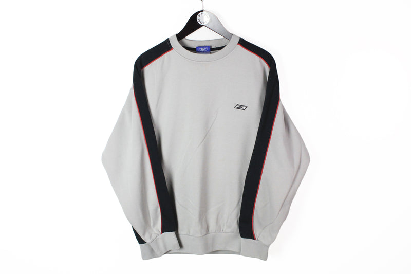 Vintage Reebok Sweatshirt Medium gray small logo crewneck 90s jumper