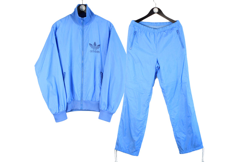 Vintage Adidas Tracksuit Large blue sportswear 90's track suit jacket and pants authentic athletic wear