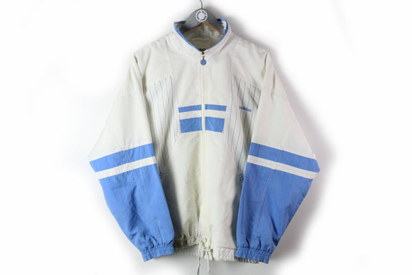 Vintage Adidas Track Jacket Medium white blue 90s sport jacket retro Germany style