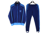 Vintage Adidas Tracksuit Small navy blue 80's retro style streetwear suit