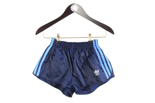 Vintage Adidas Shorts navy blue 90's Germany style sport wear summer retro above the knee made in West Germany