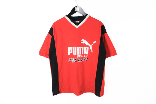 Vintage Puma Street Soccer T-Shirt Medium Kika Football 90s v-neck sport jersey