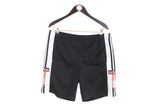 Vintage Adidas Shorts 3 stripes brand black big logo above the knee length 90's style sport wear