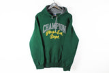 Vintage Champion Hoodie XLarge green oversize sport hooded jumper
