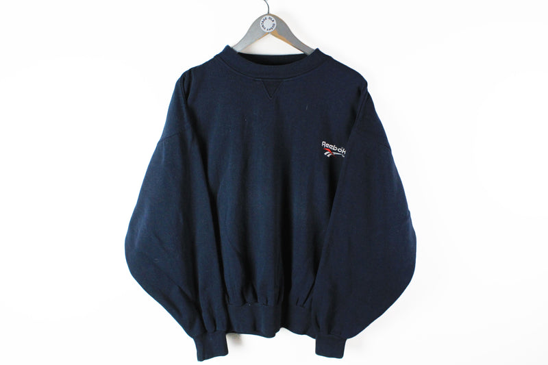 Vintage Reebok Sweatshirt Medium / Large blue 90s sport jumper
