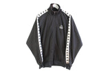 Vintage Kappa Track Jacket black basic sport wear 90's clothing athletic authentic italian brand full sleeve logo 