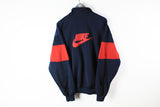 Vintage Nike Track Jacket Large big logo red navy blue 90s sport athletic outfit