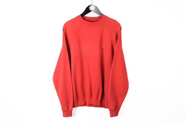 Vintage United Colors of Benetton Sweatshirt Medium / Large red 90's crewneck authentic jumper