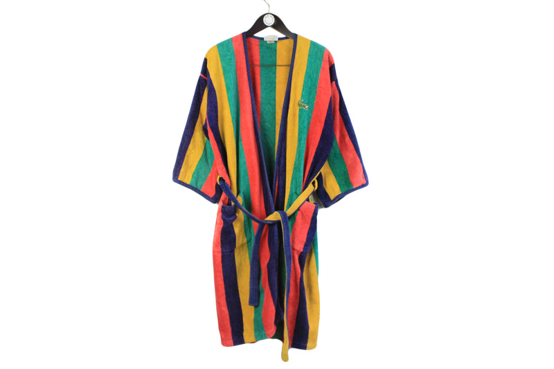 Vintage Lacoste Bathrobe Small multicolor striped 90's bath robe authentic