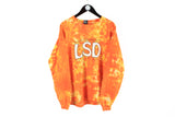 Vintage LSD 50 Years Anniversary Tie Die Long Sleeve T-Shirt Large / XLarge orange big logo 90s 1993 made in USA sweatshirt
