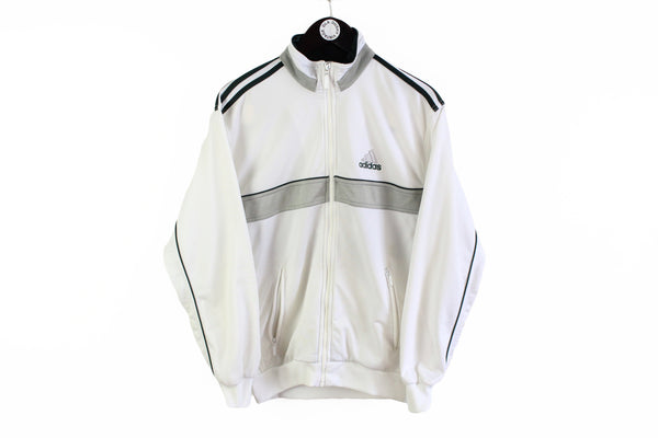 Vintage Adidas Track Jacket Medium white big logo 90s windbreaker full zip