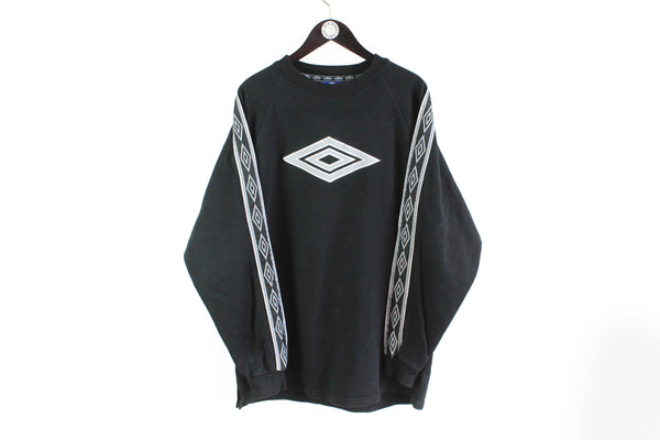 Vintage Umbro Sweatshirt XXLarge big logo 90s crewneck black oversize jumper