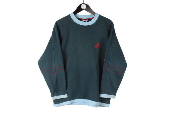 Vintage Adidas Sweatshirt Women's Medium size pullover front logo rare retro 90's long sleeve cotton jumper authentic athletic brand streetwear