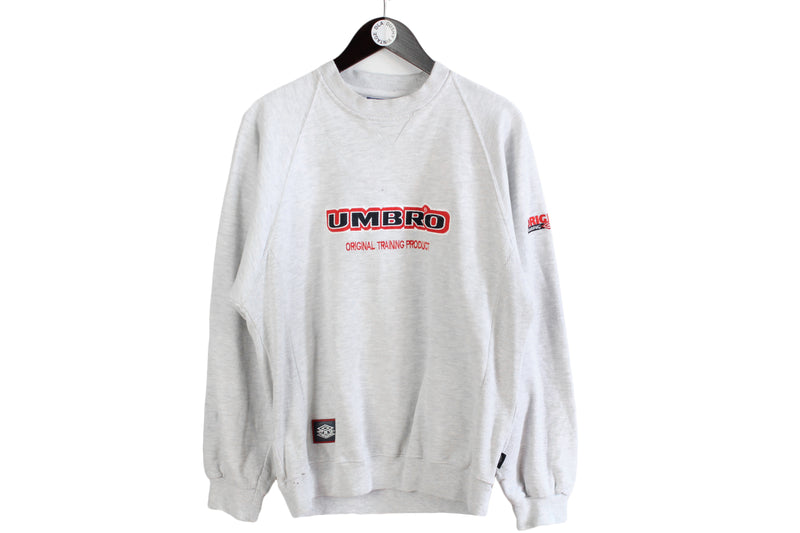 Vintage Umbro Sweatshirt big logo gray sweat crewneck 90's style sport jumper authentic athletic