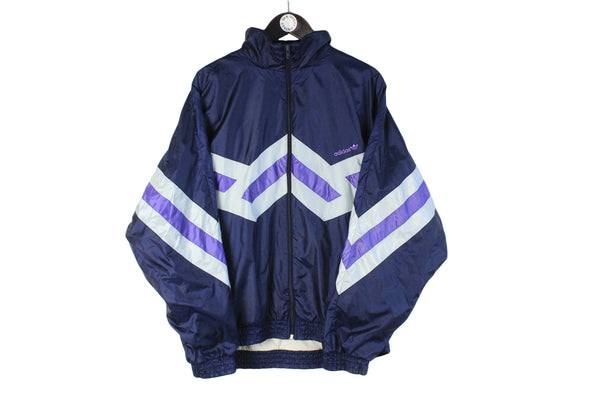 Vintage Adidas Track Jacket XLarge blue purple 90's windbreaker
