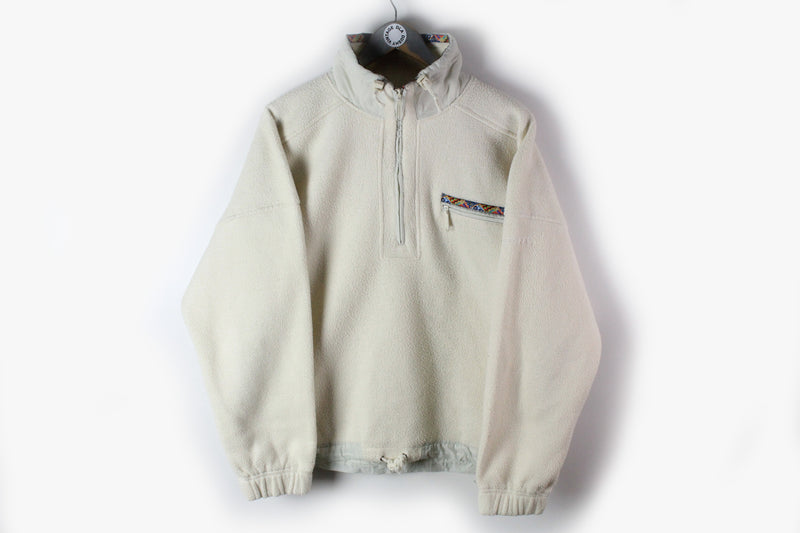 Vintage Schoffel Polartec Fleece Half Zip Medium beige 90s sport ski mountain sweater