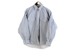 Vintage Levis Shirt blue basic cotton wear collared long sleeve 90's style usa authentic clotning