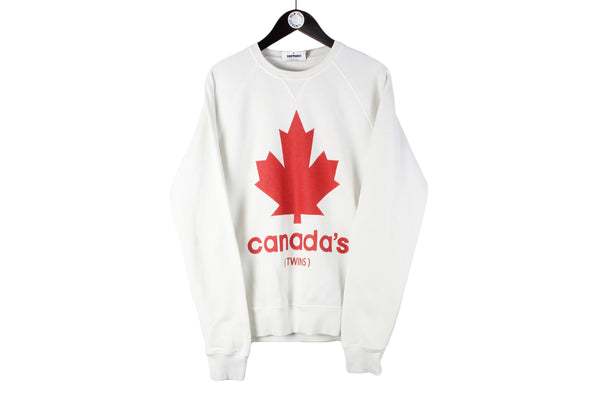 Dsquared2 Sweatshirt Medium / Large white big logo Canada's Twins Dean Dan authentic crewneck sport style