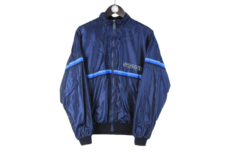 Vintage Scania Jacket Small navy blue 90's racing windbreaker sport style coat