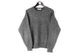 Vintage Hugo Boss Sweater Small gray wool jumper 90s pullover 