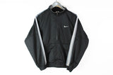 Vintage Nike Track Jacket Small big swoosh logo classic 90s black sport windbreaker