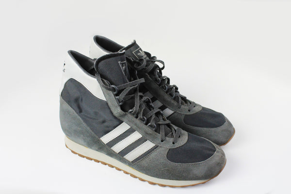 Vintage Adidas sneakers athletic authentic shoes running trainers city series gray tree strypes big logo retro rare 90's sport street style High Top