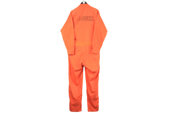 Vintage Suzuka Circuit Coveralls Large orange Official 90s work style karting overalls retro racing suit