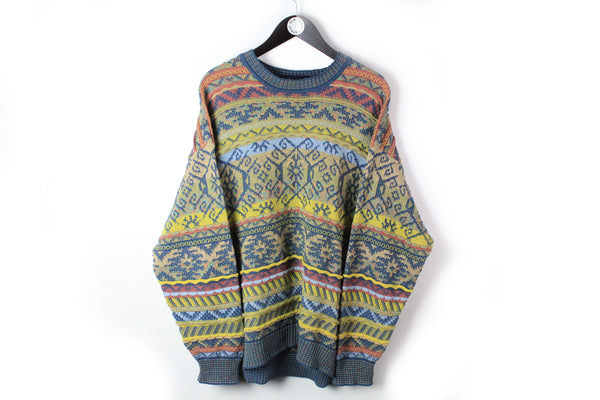 Vintage Bogner Sweater XLarge multicolor 90's crewneck pullover