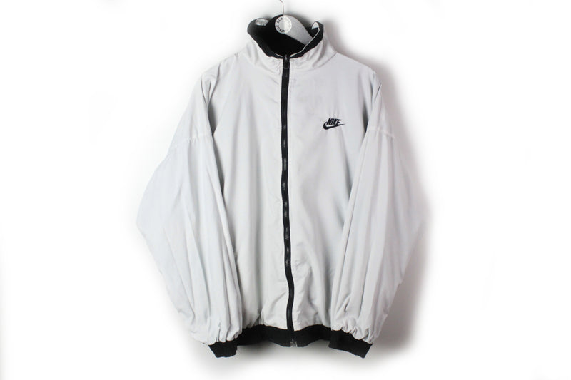 Vintage Nike Double Sided Track Jacket Medium / Large white black 90's retro style oversize windbreaker full zip