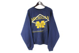 Vintage Michigan Sweatshirt XLarge / XXLarge Michigan Wolverines Basketball College made in USA University crewneck sport style jumper