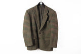 Vintage Harris Tweed Blazer Large large plaid brown 90s jacket
