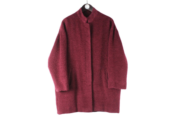 Angel Schlesser Coat Women's 42 red burgundy authentic luxury synthetic wool 