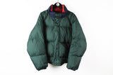 Vintage Nautica Puffer Jacket green red double sided 90s sport winter 