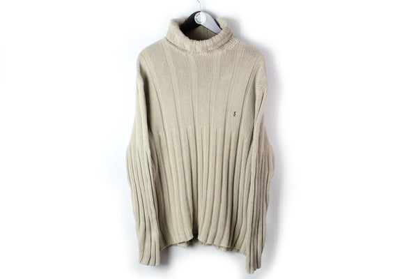 Vintage Yves Saint Laurent Turtleneck Sweater XLarge brown 90's authentic luxury jumper